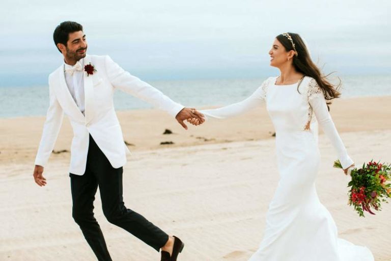 Happy wedding couple